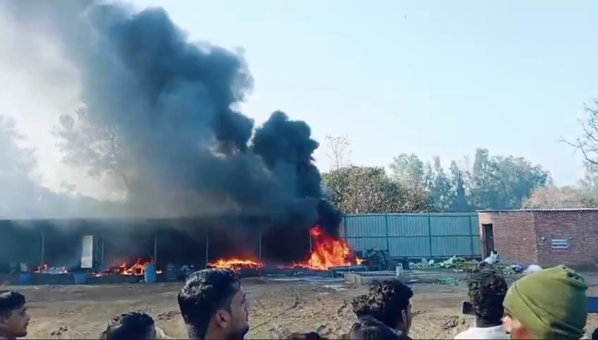 UP NEWS UPDATE :बिजनौर: पटाखा फैक्ट्री में भीषण आग, बड़ा हादसा टला